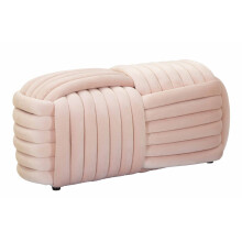 Panca intrecciata in velluto rosa cm 90x45x45