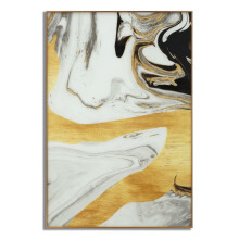 Pannello in vetro astratto con cornice multicolore cm 80x3,5x120