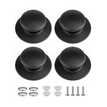 Topfdeckelknöpfe, schwarzer Kunststoff, 4er-Pack