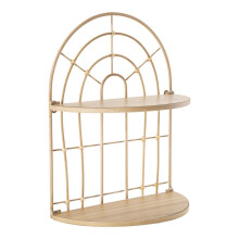 Mensola doppia da parete in metallo marrone cm 34,5x18x45,5