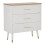 Comò in legno bianco e marrone con 3 cassetti cm 78x37x80 1