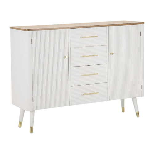 Mobile in legno bianco e marrone con ante e cassetti cm 117x37x90