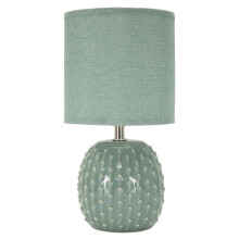 Lampada da comodino in ceramica turchese Ø cm 14x27