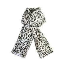 Bufanda de piel sintética con bolsillo oculto con cremallera, estampado de leopardo.