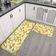 Lemon Kitchen Mat Set – 2 Non-Slip Rugs