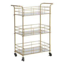 Carrello simmetrico rettangolare in metallo dorato cm 60x30,5x80