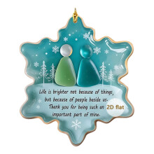 4-Piece Sea Glass Acrylic Christmas Ornaments