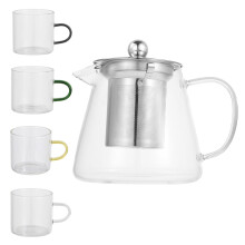 Bule de vidro com infusor de aço inoxidável