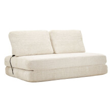 Divano letto in tessuto bouclè bianco compresso cm 150x100x80