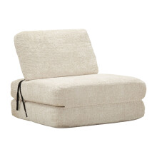 Poltrona letto in tessuto bouclè bianca compressa cm 80x100x80