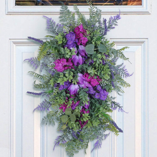 Artificial Teardrop Wreath for Front Door