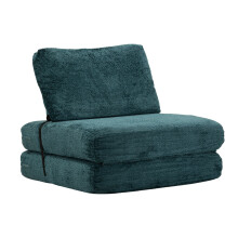 Poltrona letto in tessuto bouclè petrolio compressa cm 80x100x80