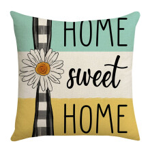 Clúdach Pillow Sunflower Fabraic Lín 18x18 orlach