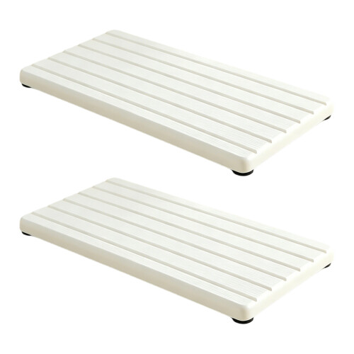 Fast Drying Diatomite Stone Drainage Tray for Bathroom-White