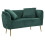 Divano 2 posti in metallo e tessuto dorato e verde cm 127x74x73 1