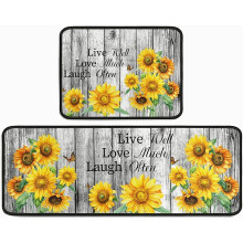 Sunflower Kitchen Rug Set 17x47 + 17x23 in