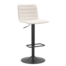 Set di 2 sgabelli bar in tessuto bianco cm 43x49,5x85,5