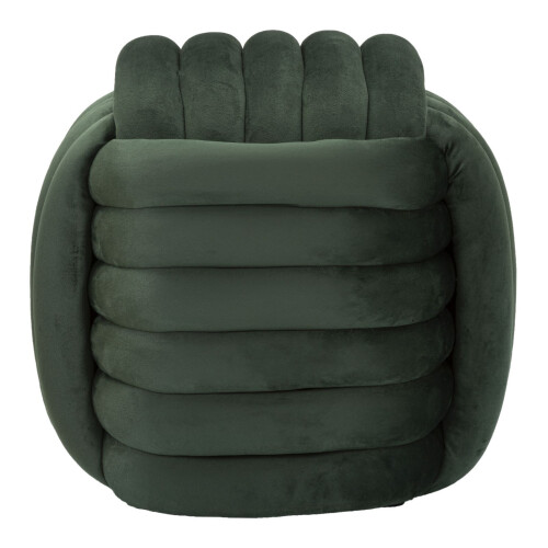 Pouf intrecciato in velluto verde cm 45x45x45