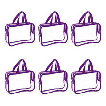 6 Stück transparente, wasserdichte Taschen zum Organisieren-Lila