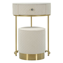 Comodino/toeletta con pouf in velluto cm ø 52x70 - ø 36x39
