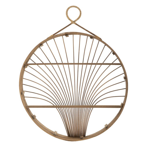 Bacheca da parete in rattan marrone cm 60,5x10,5x76