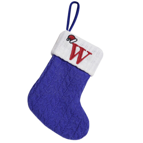 Blue Embroidered Initial Christmas Stocking, 16x18cm