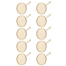 10Pcs Unfinished Wooden Fan Shape Cutout Unpainted-reunion