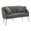 Divanetto 2 posti in metallo e velluto con cuscini cm 137x69x79 1
