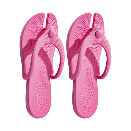 Foldable Flip Flops Walking Sandals with Nonslip-Rosy Red M