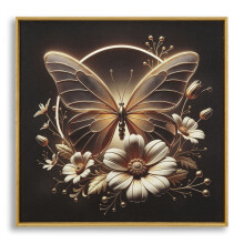 Dipinto su tela laccato con led cm 50X4X50