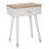 Comodino in legno bianco e marrone con cassetto cm 45x32x62 1