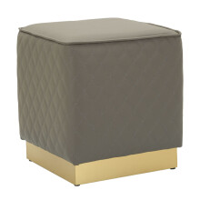 Pouff quadrato in pvc grigio cm 35x35x38