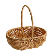 Handgeflochtener Aufbewahrungskorb aus Rattan mit Griff