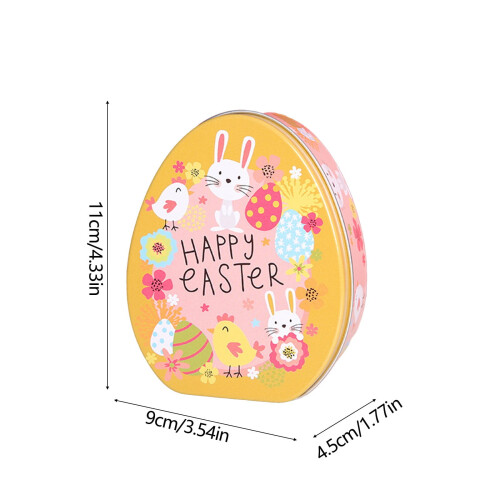 Easter Egg Shaped Metal Cookie Tin Box 1