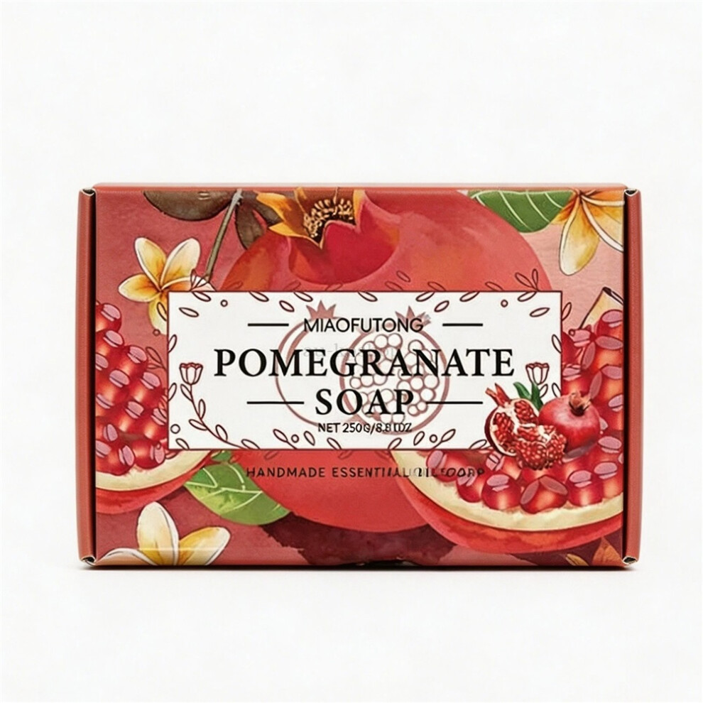 (Pomegranate) MIAOFUTONG 250g Fruit Essential Oil Soap Gentle Clean & Long Fragrance