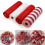 Red & White Mesh Ribbon Rolls – 4 Pack, 10" x 30ft 1
