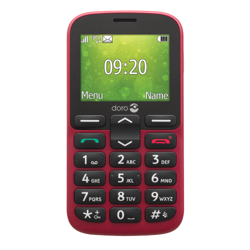 Doro 1380 2G Red Dual SIM Basic Phone with Large Buttons