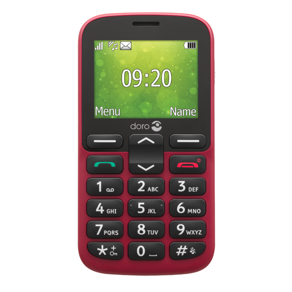 Doro 1380 2G Dual Sim Basic Phone With Large Buttons Red