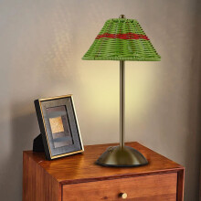 Boho Rattan Table Lamp Cordless Rechargeable 3-Color