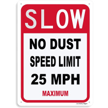 Schild „Langsam fahren“ – 25 mph (ca. 40 km/h) – 8 x 12 Zoll (ca. 20 x 30 cm) – Aluminium