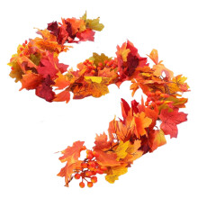 5.7ft Fall Maple Leaves Garland Artificial Orange