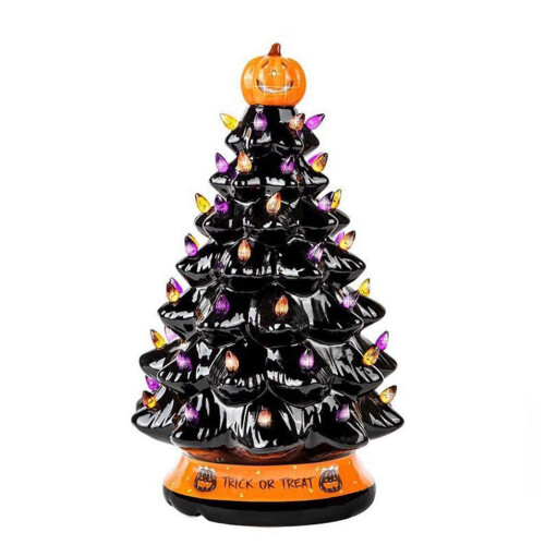 Halloween LED Tree Ornament with Pumpkins, 4 pcs