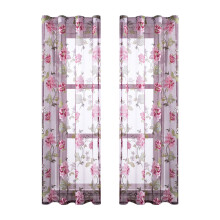 Purple Peony Sheer Window Screen - Chiffon Decor Panel