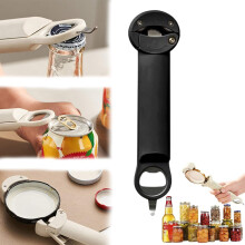 Ouvre-bouteilles et ouvre-boîtes rétractable avec pince pour couvercles de bocaux, blanc
