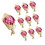 4 Inch Tall Dehydrated Flower Group With active dyes For-Pink 1