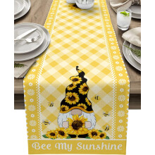 Tischläufer mit Sonnenblumen-Gnom-Motiv, 13 x 90 Zoll, Landhausstil
