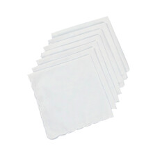 Mouchoir blanc élégant en tissu de coton, serviette carrée de-7