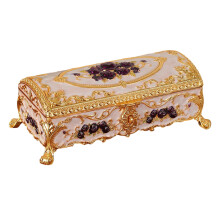 Rectangular Enamel Floral Jewelry Organizers For Earrings-White