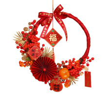Chinese New Year Wreath LED Red Berry 1 Pack