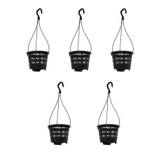 Pots de fleurs suspendus d'extérieur, panier de-F1vepieces noirs